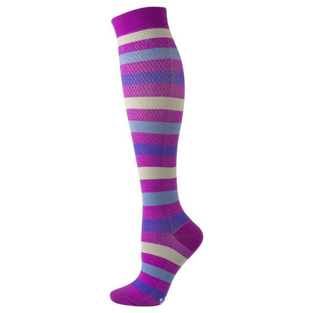 Purple Stripes High Crazy Socks - Crazy Sock Thursdays